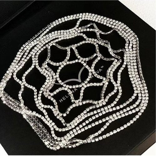 Rhinestone Cap Headpiece For Women Crystal Tassel Hair Accessories Belly Cap Headpieces Wedding Bridal Head (silver 007)