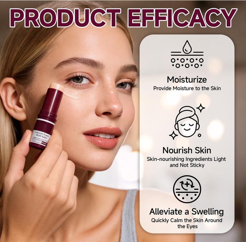 mgmooa 2PCS Calcium Multi Balm Stick, Calcium Volume Multi Balm, Korean Collagen Moisturizing, Anti-aging, Wrinkle Core Stick, Hydrating, Firming Skin, Suitable for Eyes, Neck, Face, All Skin Types