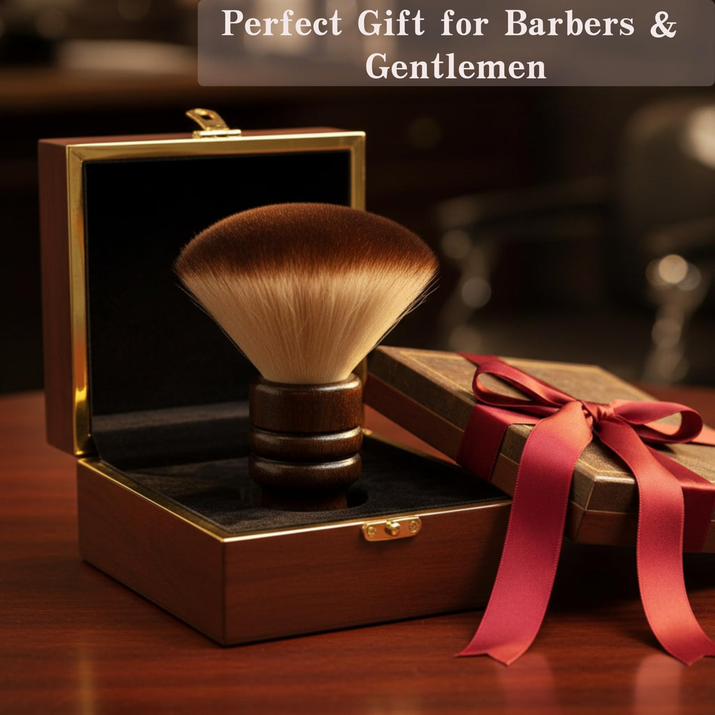 Professional Barber Neck Duster Brush with Soft Dense Bristles & Wooden Handle – Gentle on Skin, Easy to Clean – Ideal for Haircut, Shaving, Barbershop & Home Grooming