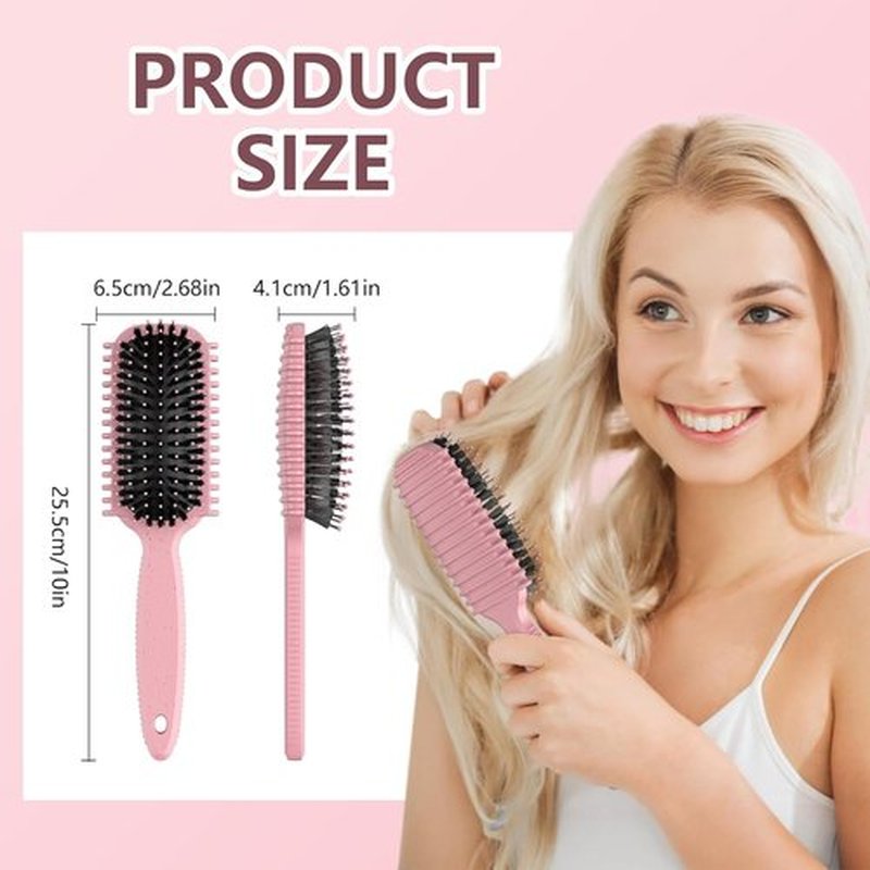 Skiennix Curl Defining Brush - Curly Hair Tool for Effortless Styling & Reduced Pulling | Pink