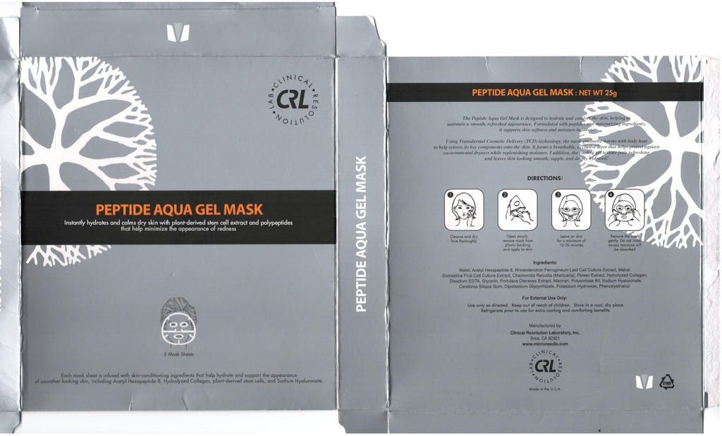 Clinical Resolution CRL Peptide Aqua Gel Mask 5 Pack Instant Hydration, Soothing & Cooling, Helps Comfort Skin After Professional Treatments, for a Refreshed, Healthy-Looking Complexion