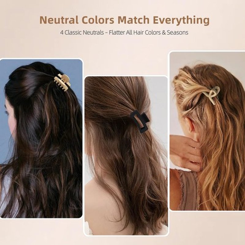 Hair Clips for Thin/Medium Fine Hair, 12Pcs Matte Small Claw Clips Mini Claw Hair Clip, 1.8 Inch Nonslip Jaw Clips with Gift Box