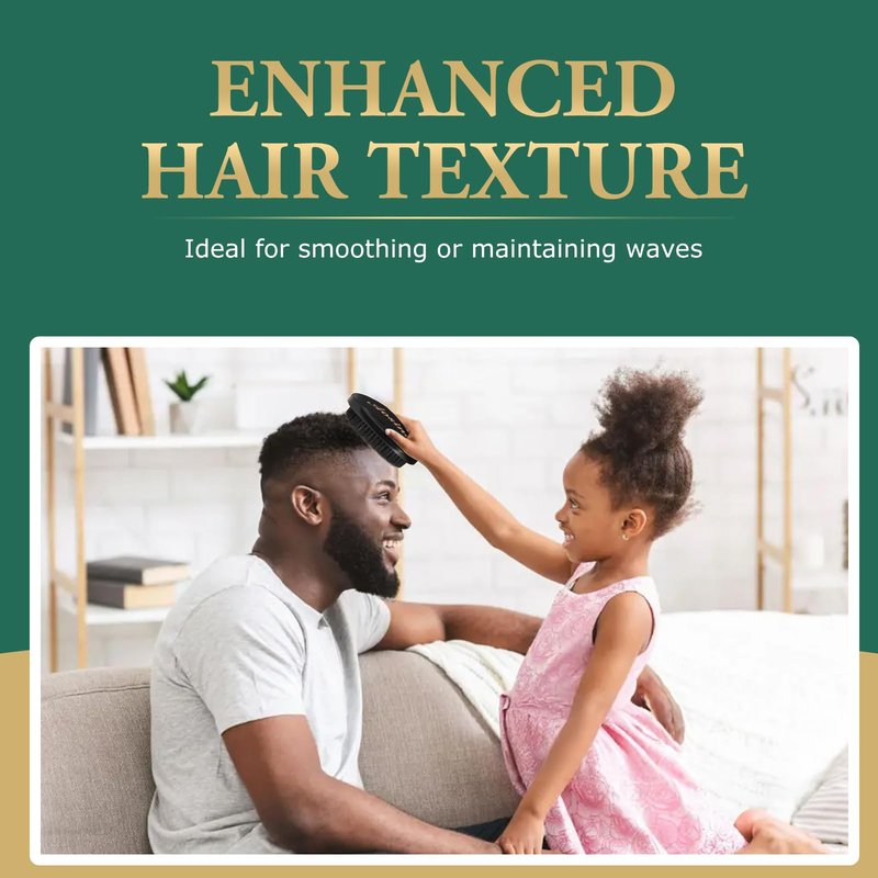 Wave Brush for Men - Made with Beech Mix Nature Boar Bristle - Smoothing Hair Brush for All Hair Types, Restores Shine and Waves