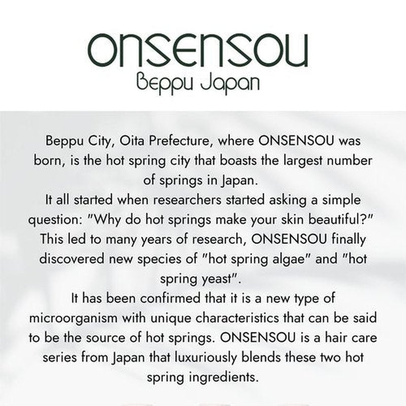 ONSENSOU Sulfate Free Shampoo and Conditioner for Women & Men, Hot Spring Dry Scalp Shampoo and Conditioner Set for Sensitive Scalp & Dry Hair with Green Algae & Yeast Extract From Japan, DAILY CARE