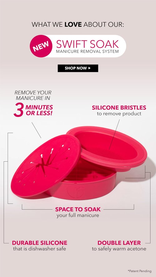 Revel Nail Swift Soak Nail Polish Remover Bowl – Acetone Soak Off Bowl for Gel Polish, Dip Powder & Acrylic Nails – Reusable Nail Soaking Manicure Bowl with Silicone Bristles