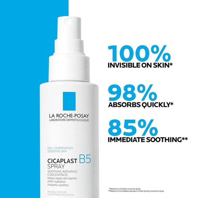 La Roche-Posay Cicaplast B5 Spray - Hydrating Face Mist With Vitamin B5 & Madecassoside | Soothing Touch-Free Spray for Sensitive Skin