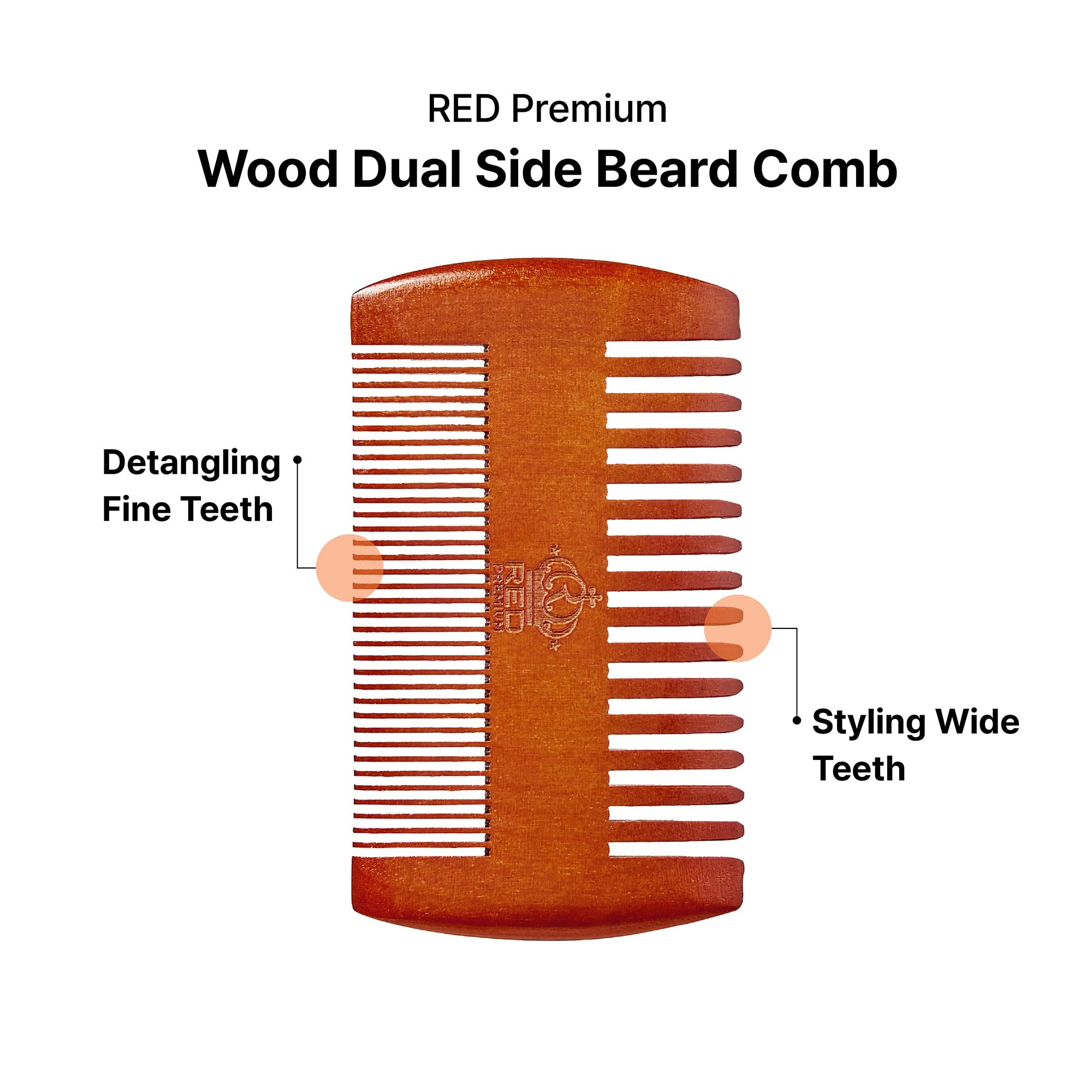 Red by Kiss RED Premium Beard Grooming Kit, 2 Premium Wood Combs & Professional Shear Set for Men, Complete Facial Hair Styling, Maintenance Kit with Ergonomic Design, Easy to Carry