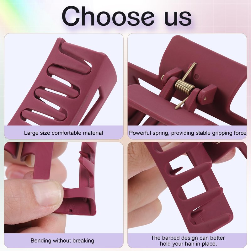 ZZUOMS 6 Pack Cloud Claw Clip for Women, 4" Large TPEE-Silicone Hair Claws, Bendable & Unbreakable Non-Slip Cozy Hair Clip for Thin/Thick/Curly Hair, Flexible & Durable All-Day Comfort Mutil Color 3
