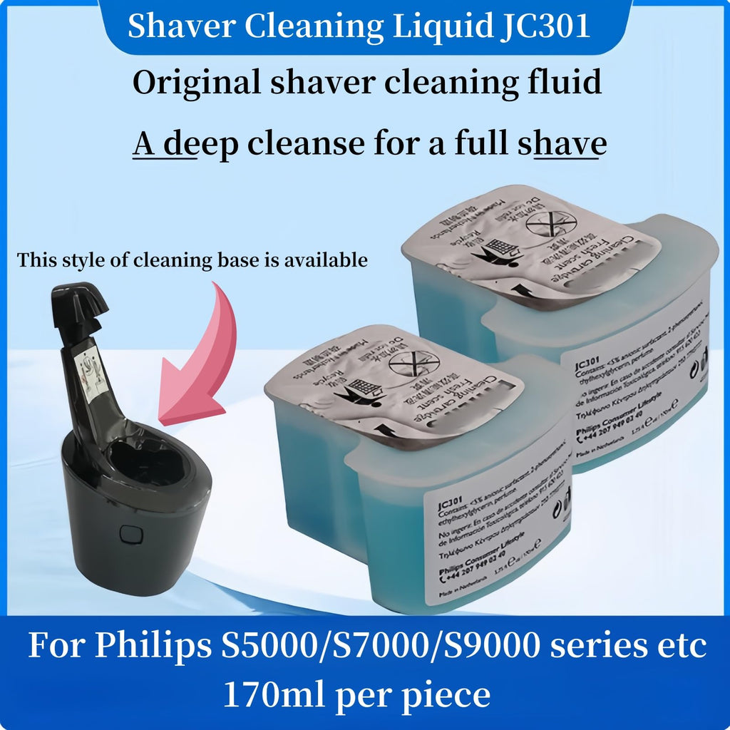 Compatible For Philips Clean & Renew Refill Cartridges JC301, Cleans Your Shaver For Optimal Hygiene, Removes Residual Hair & Skin Particles,Shaver Cleaning Fluid(1 PCS)