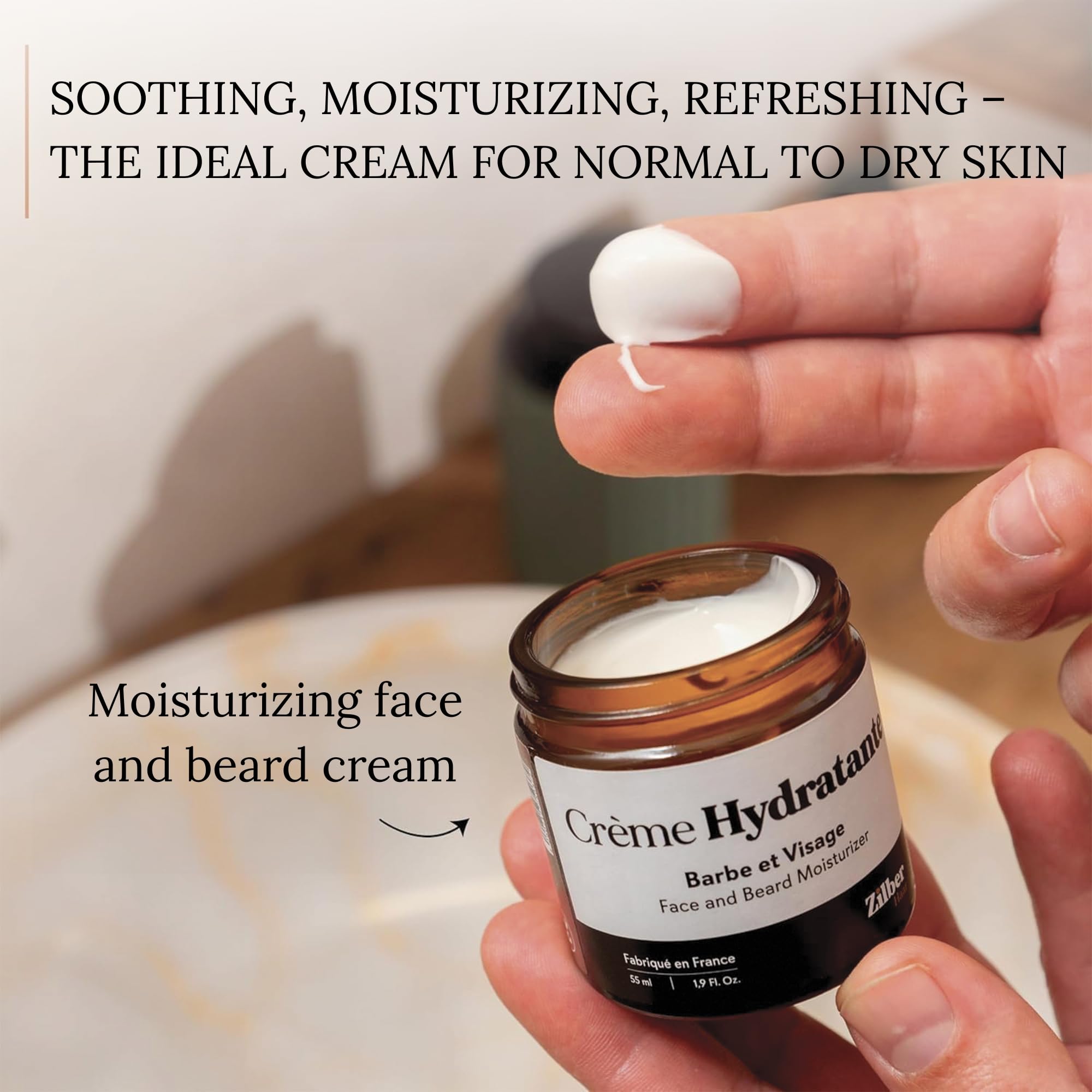 Beard Brush by ZilberHaar - Stiff Boar Bristles for Men's Grooming - Straightens and Promotes Growth - Works with Beard Oil and Balm - For Beard Kits