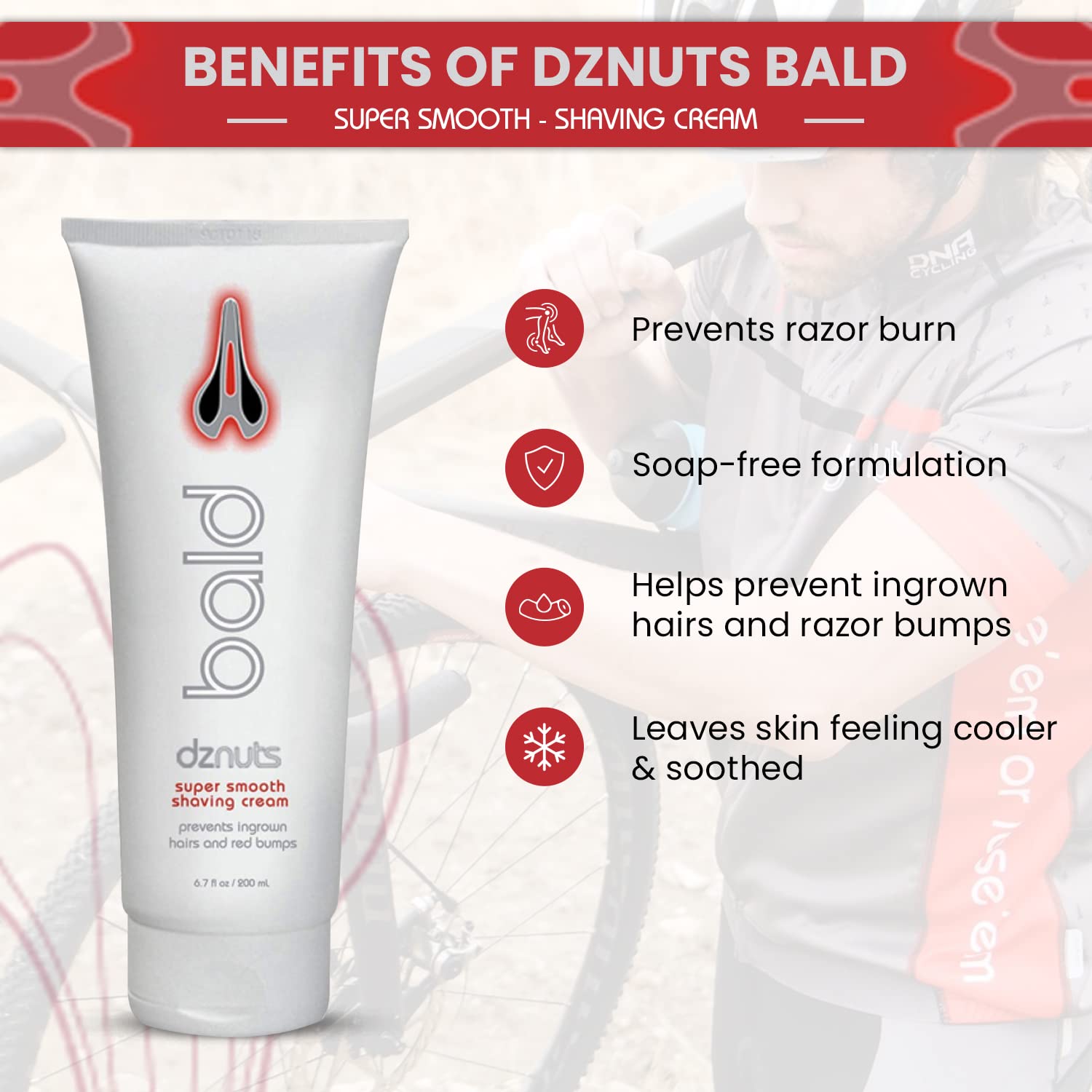 dznuts - Bald Super Smooth Shaving Cream - 6.7 Fl Oz (Pack of 2)