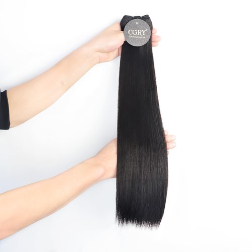 CGRY 18A Raw Indian Straight Hair 3 Bundles Real Virgin 100% Unprocessed Human Hair Extensions Luxury Premium Quality Full Thick Ends Natural Black Silky Soft Reusable 20inch