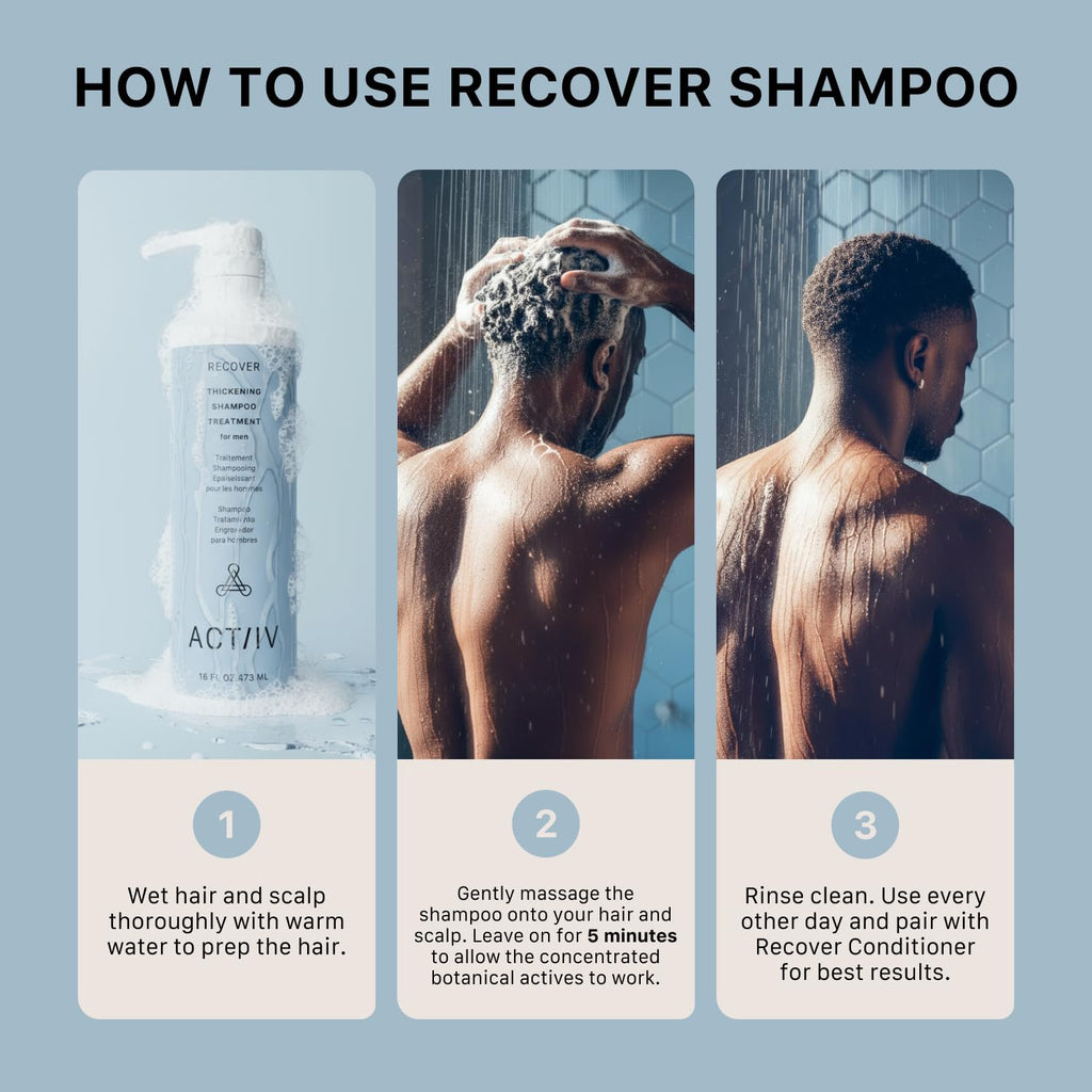 ACTIIV Recover Thickening Shampoo Treatment For Men | Fuller Hair, 16 Fl Oz