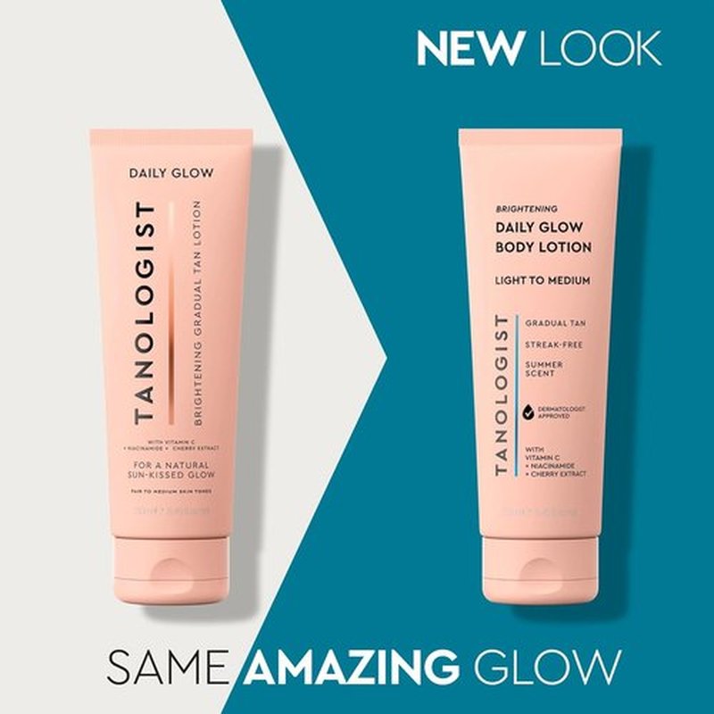 Tanologist Brightening Daily Glow Body Lotion - Gradual Tanning, Streak-Free & Natural Finish, 8.45 fl. oz/250 ml