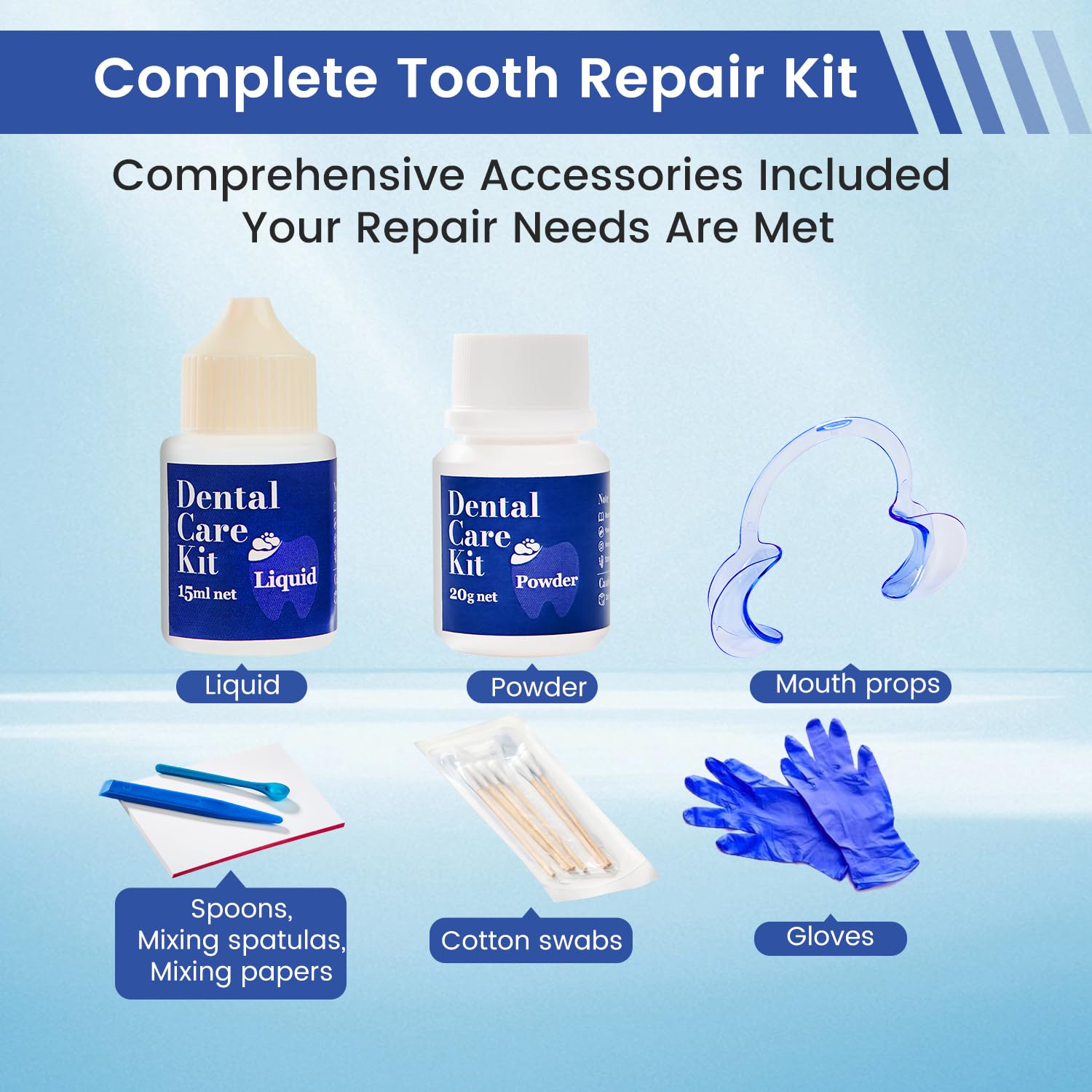 Tooth Repair Kit,Zinc Oxide Eugenol - Dental Cement,Cavity Filler for Teeth,for Crowns & Bridges Filling,Dental Glue,Provide Video tutorials 2pcs