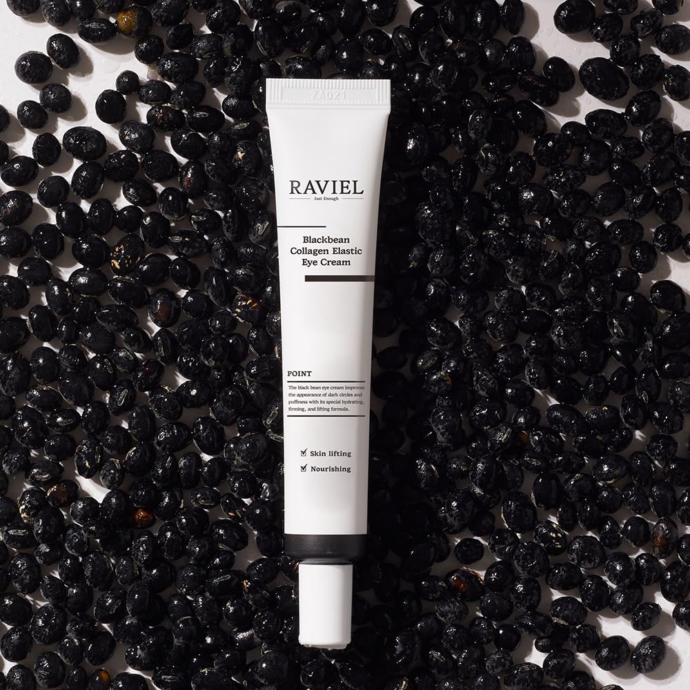 RAVIEL Black Bean Collagen Elastic Eye Cream Set | Brightening & Anti-Wrinkle | Smooth & Fast Absorbing, KFDA-Certified | Highly Rated in Korea (0.67 fl oz, Pack of 2)