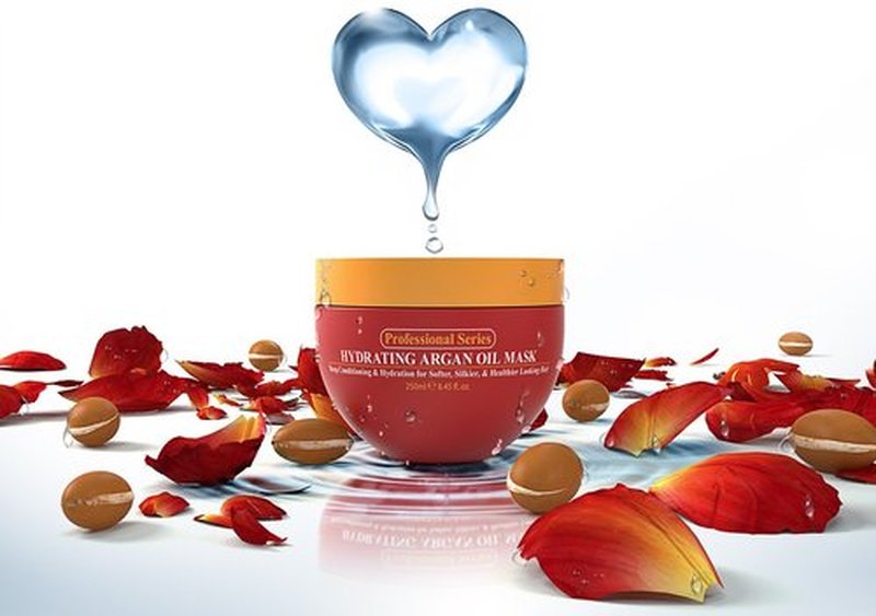 Arvazallia Hydrating Argan Oil Hair Mask - Deep Conditioner for Dry, Damaged Hair | 8.45 oz Jar