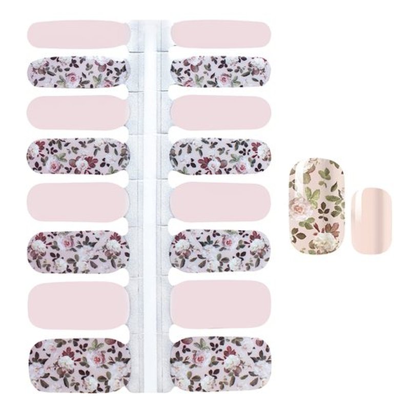 DANNEASY Thicker Nail Polish Strips Flowers Series, 5 Sheets Nail Stickers for Women, Adults, Light Color, Floral Style, Nail Art Stickers and Decals, Self-Adhesive, Single Use