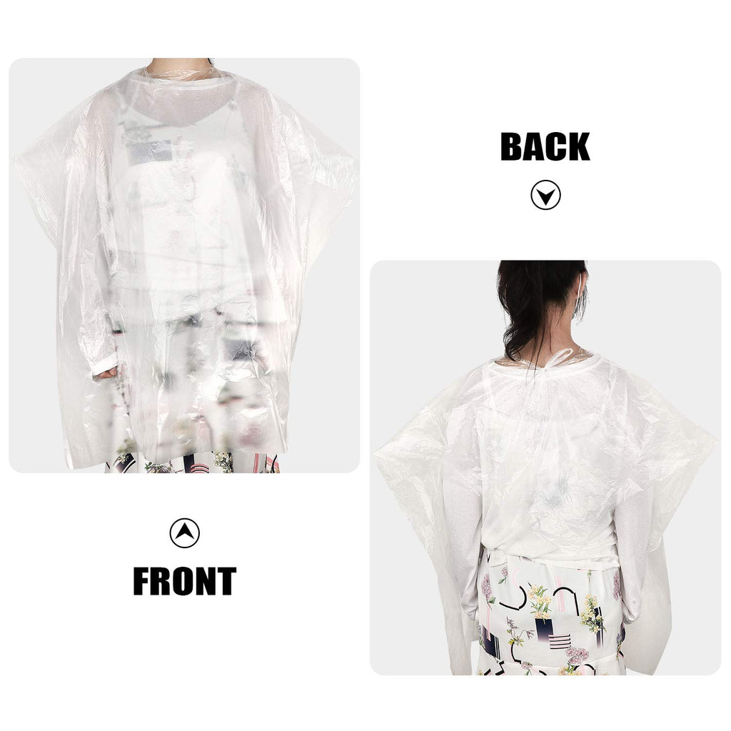 SATINIOR 200 Pcs Disposable Hair Salon Capes Bulk 35.43 x 47.24 Inch Transparent Waterproof Barber Hair Color Dye Cape Hairdresser Shampoo Apron Household Salon Cloak