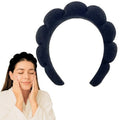 2 ORCHIDS Terry Cloth Skincare Headband for Washing Face - Makeup Headband for Women, Spa Hairband, Bubble Band, Face Wash Accessory, Getting Ready for Skincare Routine (Black)