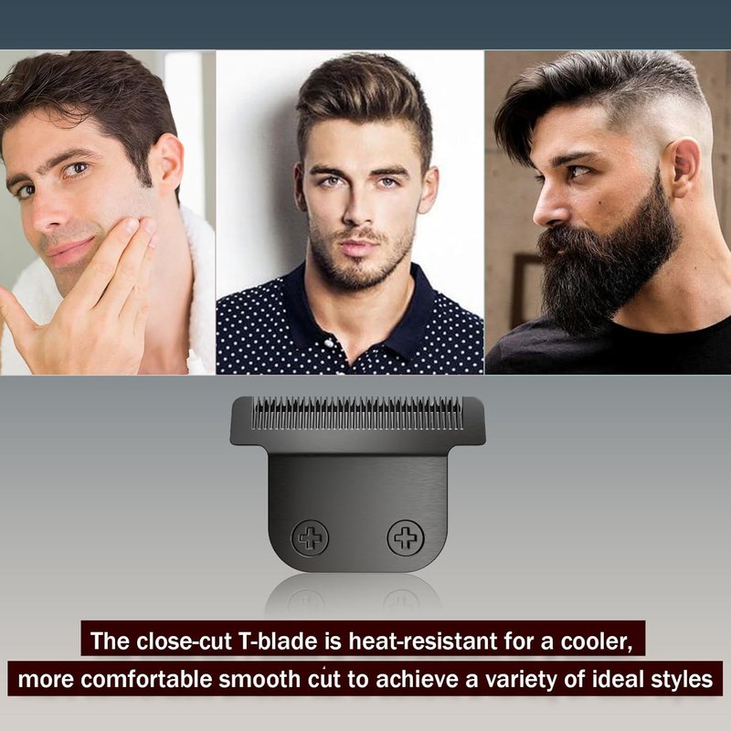 Wahl 40mm Replacement Detachable T Blade - Stainless Steel for All-in-One Lithium Ion Trimmers | Black 3 Pack