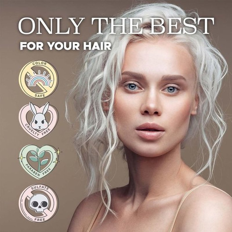 Luseta Color Brightening Shampoo - Eliminate Brassy Tones & Enhance Gloss for Silver/Gray Hair (16.9oz)