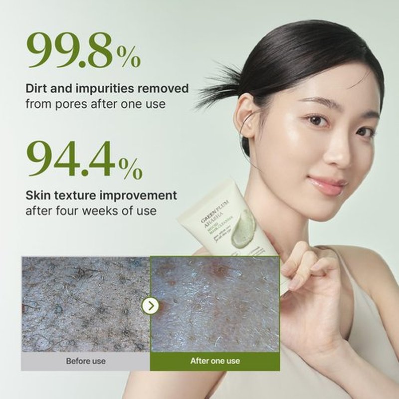 CKD Green Plum AHA·BHA Clay Mask Cleanser - All in One, Korean Face Wash + Makeup Remover + Gentle Scrub with Controls Sebum, Tightens Pores, Removes Blackheads. All Skin Types. 4.58 oz