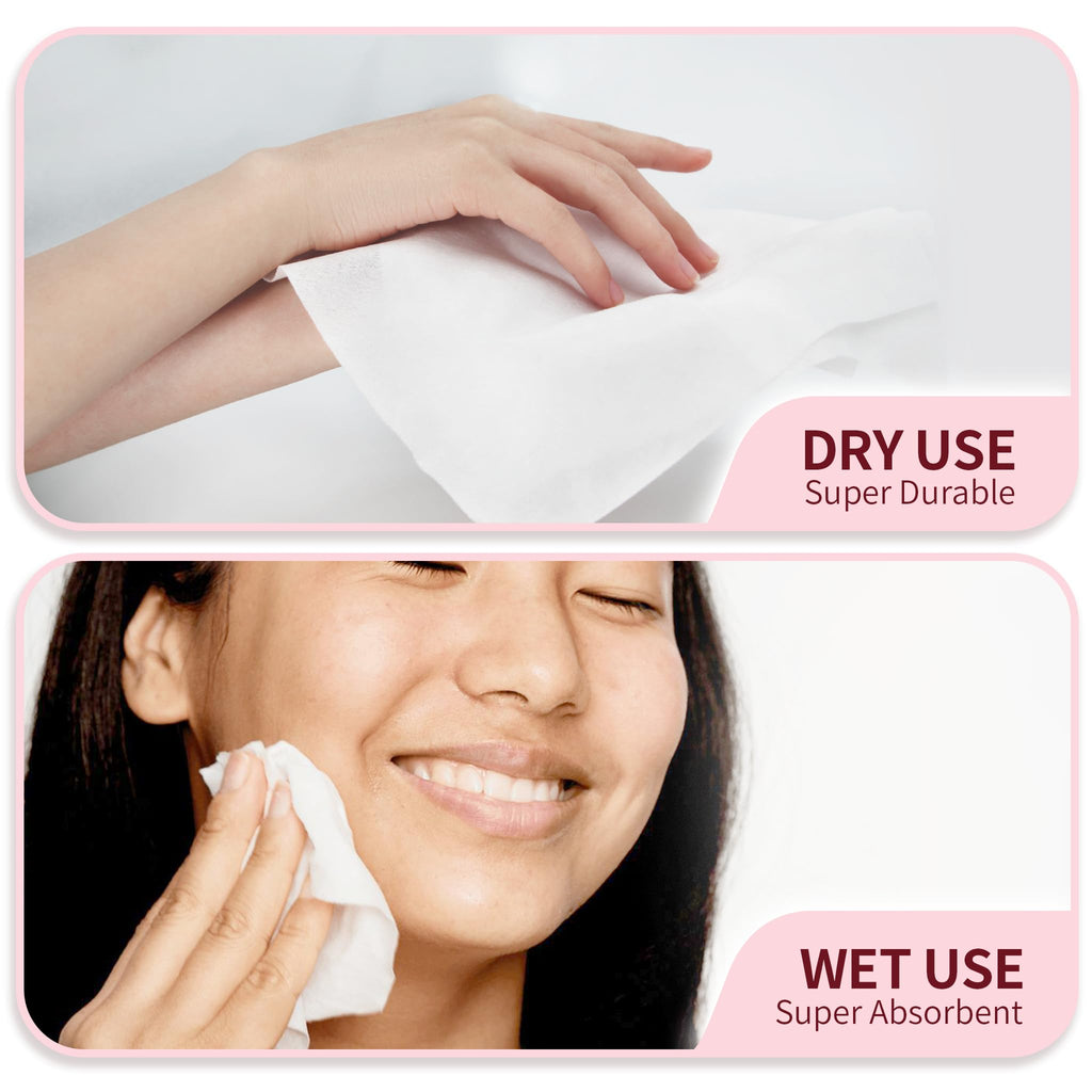 Deluwire Face Towels Disposable-800Ct, Face Towelettes for Sensitive Skin, Clean Facial Wipes for Makeup Removing, Facial Cleansing, Travel, Dry Wipes Face Cloths
