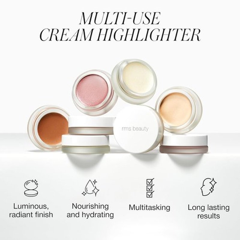 RMS Beauty Luminizer - Cream Highlighter for a Radiant Glow | Versatile Face & Eye Makeup