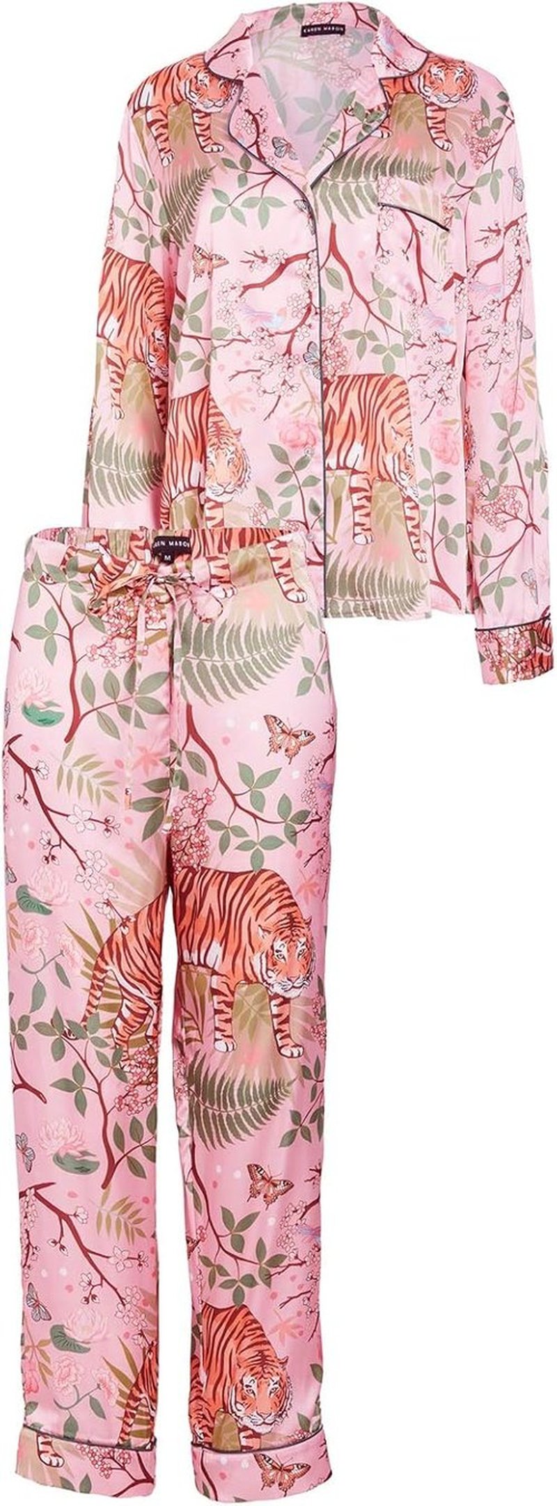 Karen Mabon Women's Pajama Set - Tiger Blossom Print | Soft, Comfortable Fabric