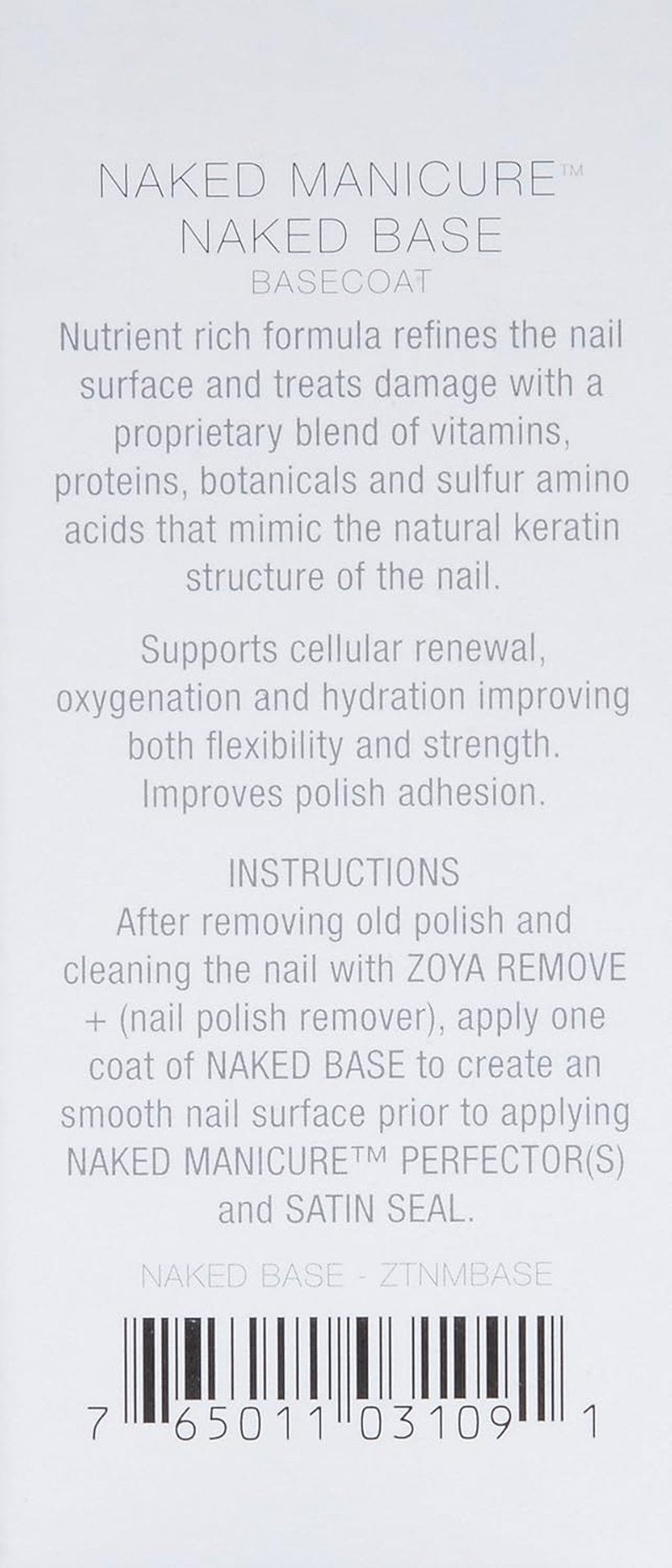 ZOYA Naked Manicure Base Coat - Clear Finish for Smooth Nails | 0.5 fl. oz.