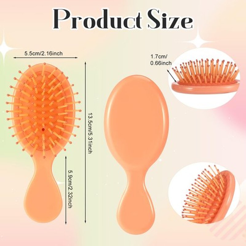 16 Pack Mini Wet Hair Brush Bulk Travel Detangling Brush Soft Bristles Wet Dry Hair Brush Kids Small Hair Brush for Kids Girls Multicolor