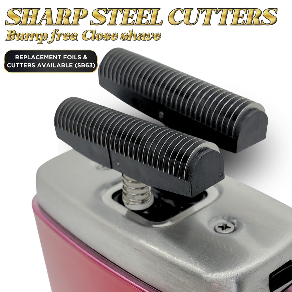 Supreme Trimmer Replacement Foil & Cutter SB63 | Hypoallergenic Foil for Crunch STF602 | Pink