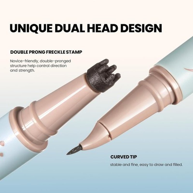 Skiennix 2-in-1 Microblading Freckle Pen & Stamp - Waterproof, 15° Tip for Natural Makeup, Lasts 24 Hours