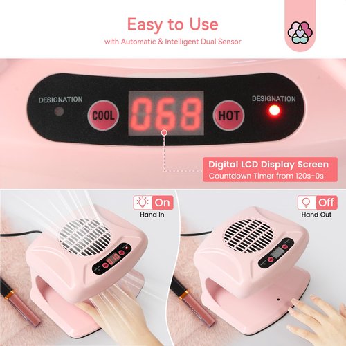 SAVILAND Professional Nail Dryer: 300W Quick Drying Nail Dryer for Regular Polish Acrylic Dip Powder Nail Dehydrator Primer Nail Polish Dryer Fan with Hot & Cold Air Must Have Nail Tech Supplies