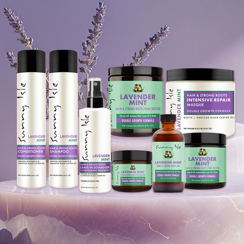 Sunny Isle Lavender Mint Hair and Strong Roots Conditioner 10.1oz | Strengthening with Biotin, Jamaican Black Castor Oil | Paraben & Sulfate Free | Double Growth Formula