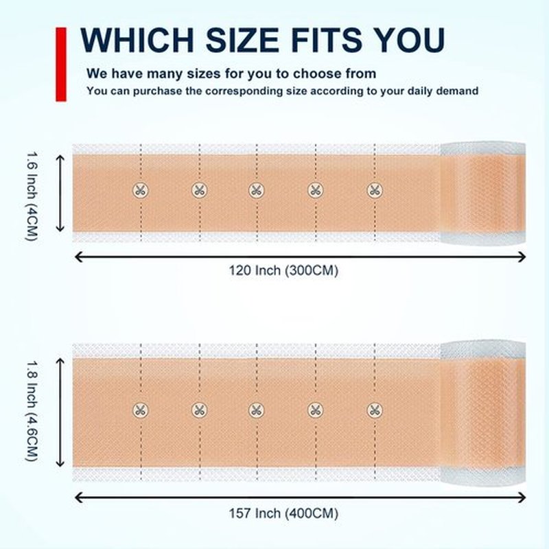 Silicone Scar Sheets Tape for Surgical Scars, C Section Scar Silicone Strips, Medical Grade, Reusable, Soften and Flattens Scars, Breast, Keloid, Professional Scar Patches. (1.6x115 Inch)