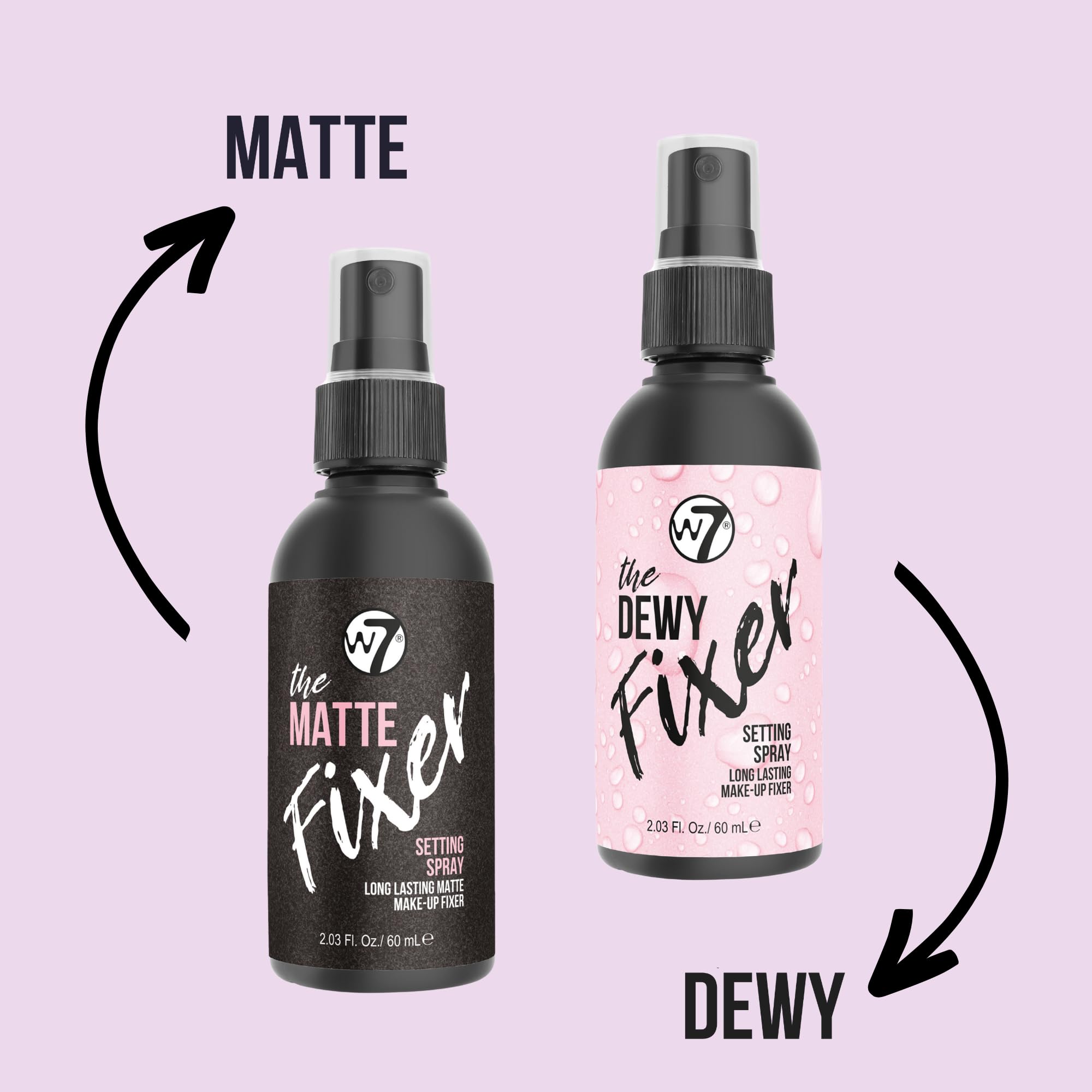 W7 The Fixer Makeup Setting Spray - Matte Finish - Long-Lasting, Ultra-Fine Formula - Cruelty Free and Vegan