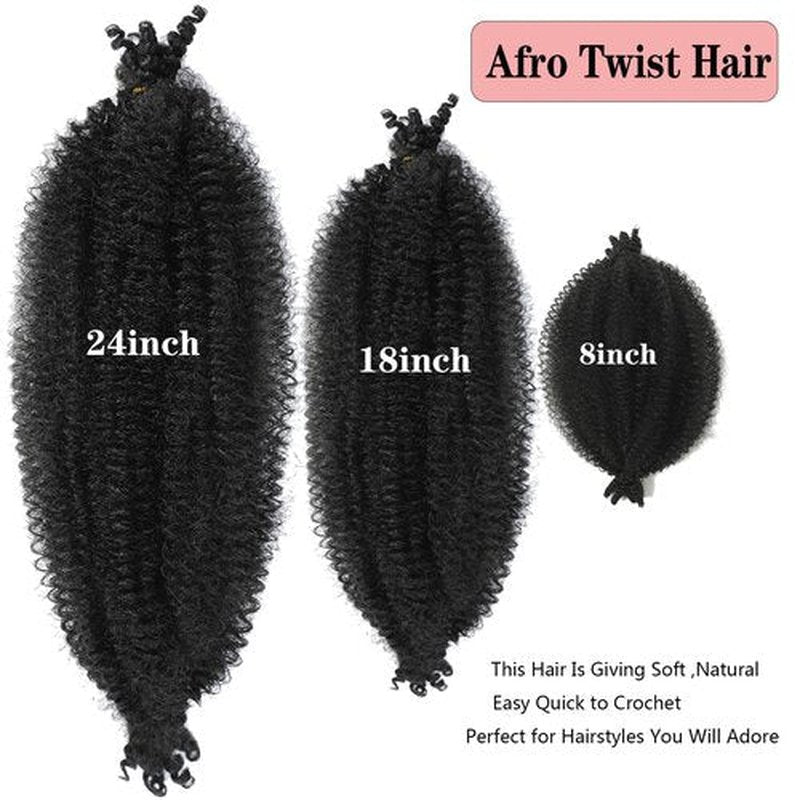 Springy Afro Twist Hair 8 Packs 8 Inch Marley Twist Braiding Hair Pre-Separated Wrapping Hair for Soft Locs Hair Extensions Spring Twist Hair
