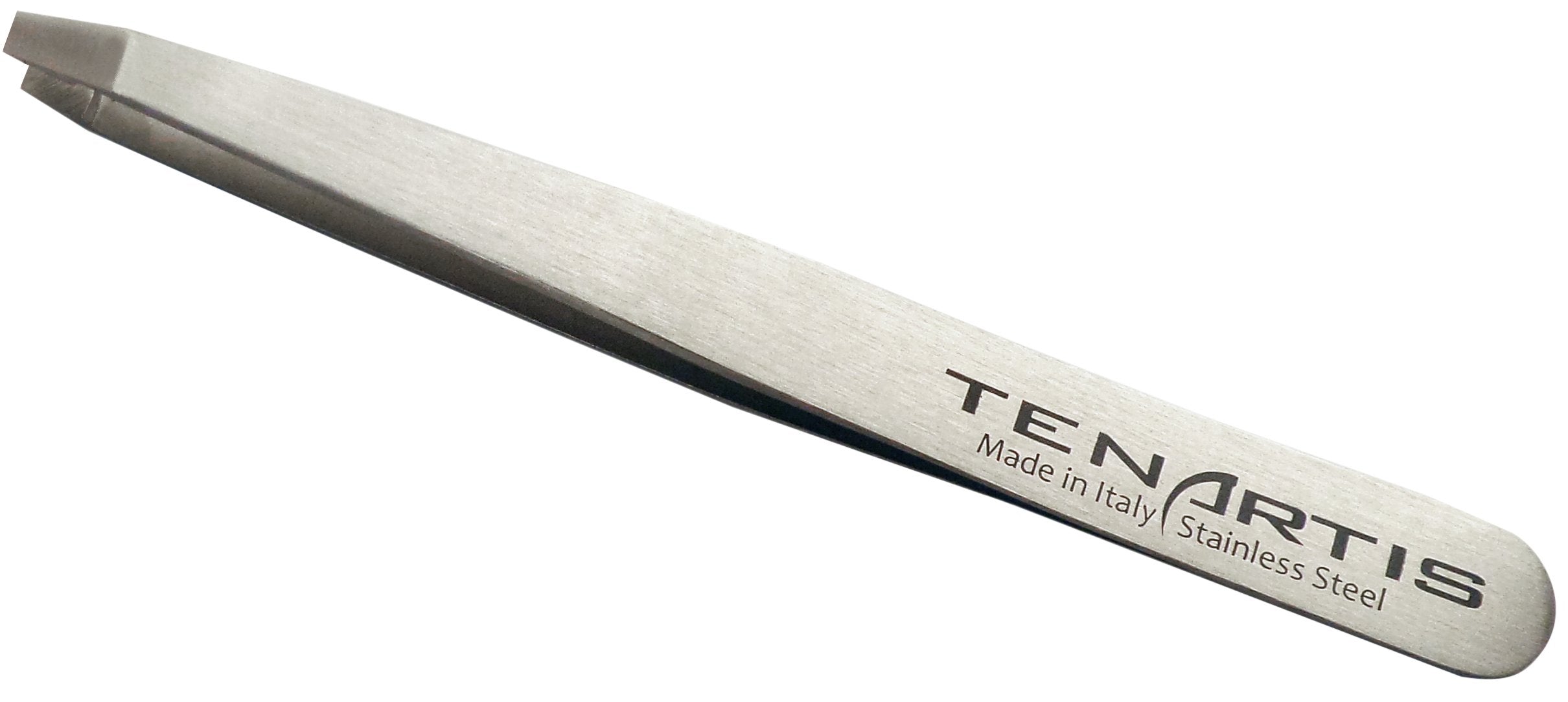 Hair Tweezers Stainless Steel with Leather Case - Tenartis Made in Italy (Straight)