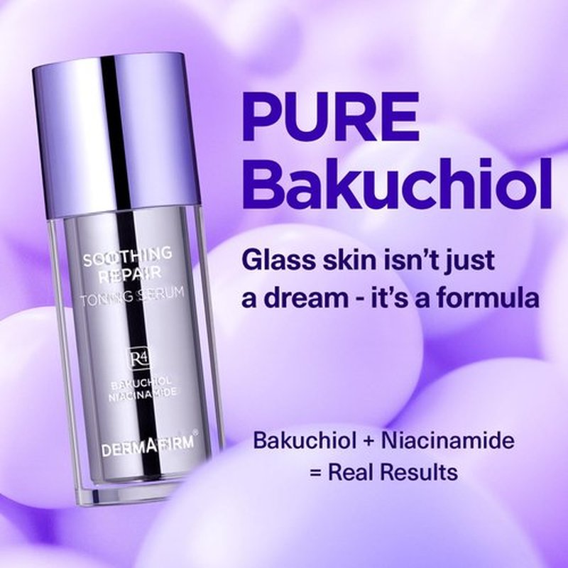 Dermafirm Bakuchiol Retinol Serum - Glass Skin Formula with Niacinamide & Peptides | Soothing Daily Care for Sensitive Skin