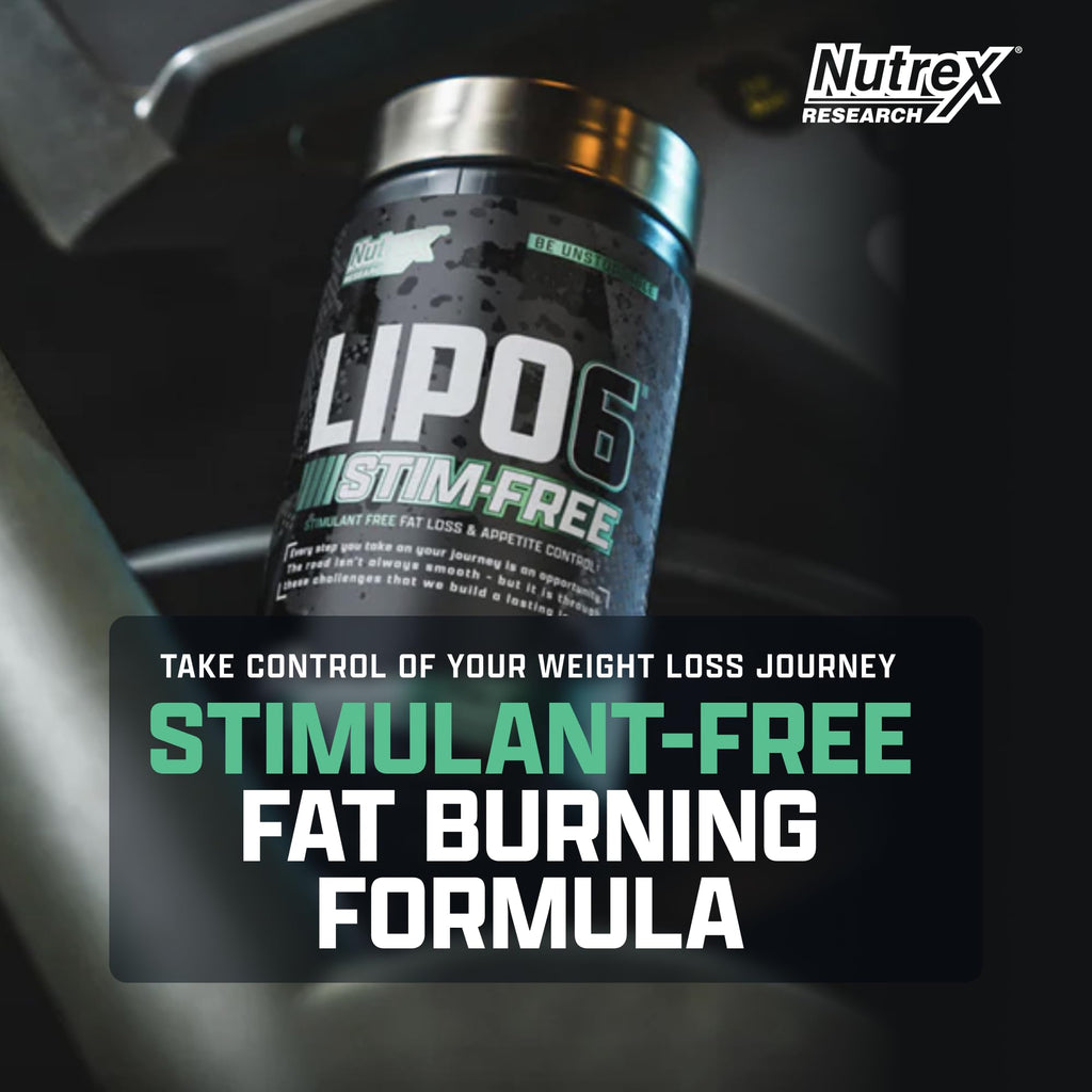 Nutrex Research LIPO SIX Stim-Free Metabolism & Appetite Support Supplement – Reduce Hunger | Non-Stimulant Weight Management Supplement for Women and Men – 60 Servings