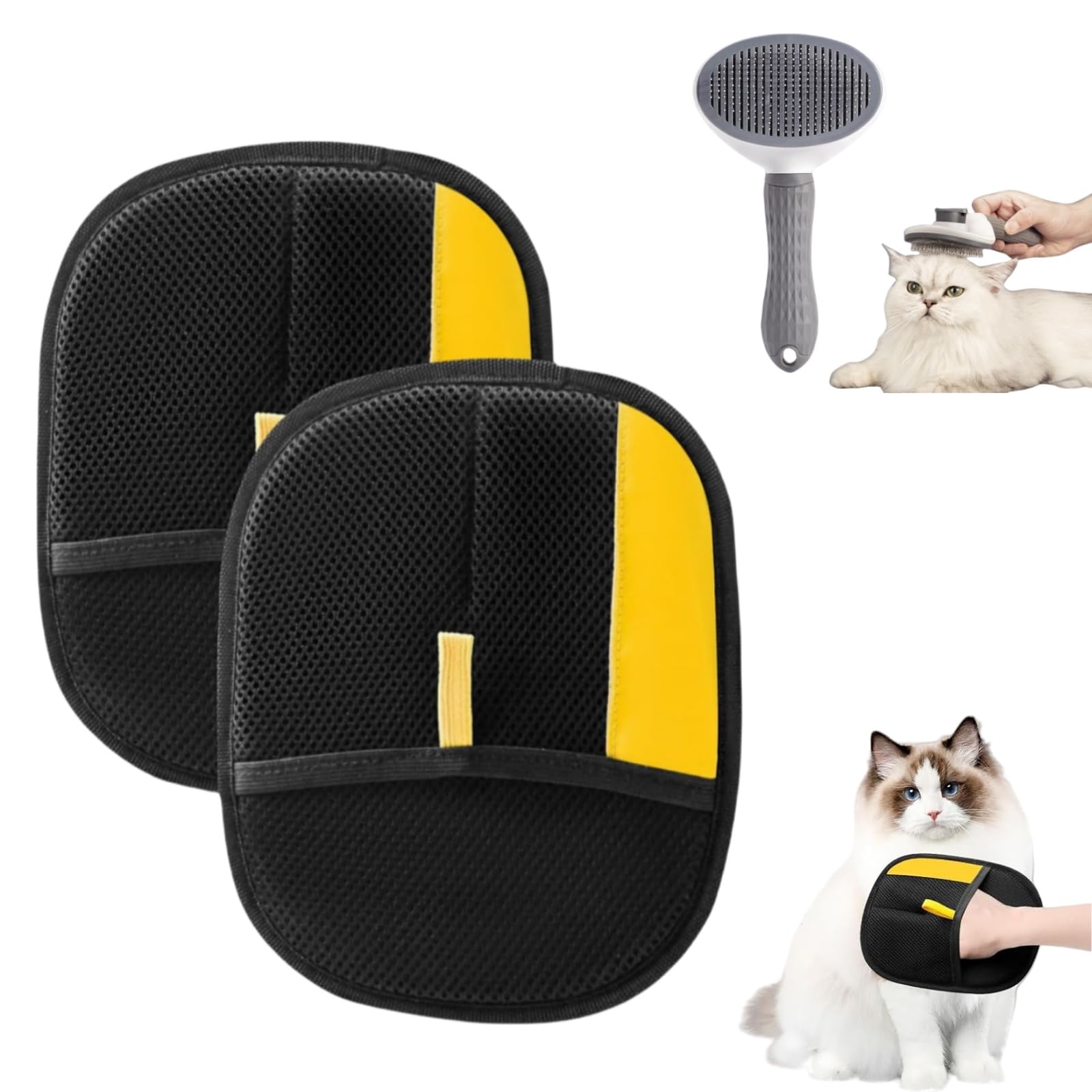 CLPCLP Pet Hair Removal Glove for Cats & Dogs, 2Pcs Newly Upgraded Electrostatic Pet Hair Remover Gloves, Reusable Magic Brush Pet Hair，Pet Hair Remover for Laundry, Sofas，Carpets，Clothing