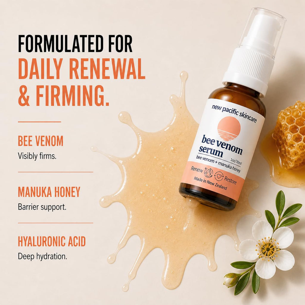 Firming Anti-Aging Face Serum with Retinol – Reduces Fine Lines & Improves Elasticity – Bee Venom, Manuka Honey, Hyaluronic Acid & Vitamin C, 1oz