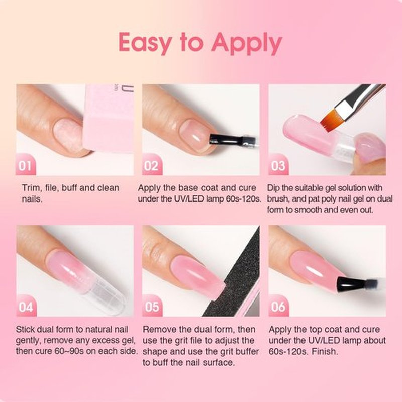 ROSALIND Poly Nail Gel Kit Starter -14 Colors + 72 Nail Art Accessories kit Builder Clear Pink Glitter Gel with Mini U V Lamp Nude Pink Strengthener 3D Molding