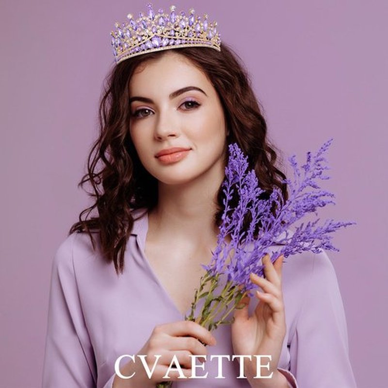CAVETEE Birthday Crowns for Girls, Purple Tiaras and Crowns for Women and Girls Princess Crown and Tiara for Birthday Queen Parties Pageant Prom