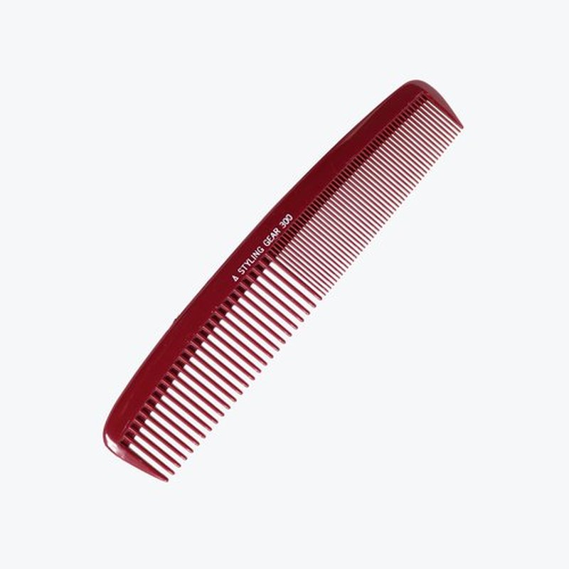 Styling Gear No. 300 Large Comb - 8.5" Specialty Hair Styling & Cutting Comb for Barbers and Stylists, Burgundy 1 Pc.