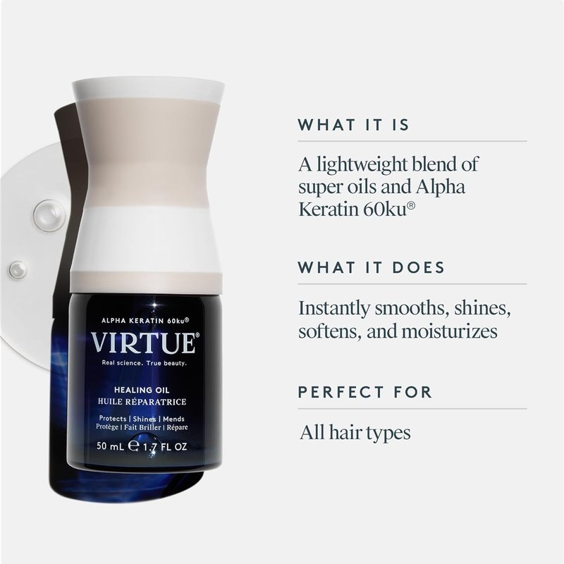 VIRTUE Healing Oil - Nourishing Hair Treatment | 1.7 Fl Oz for Smooth, Healthy Locks
