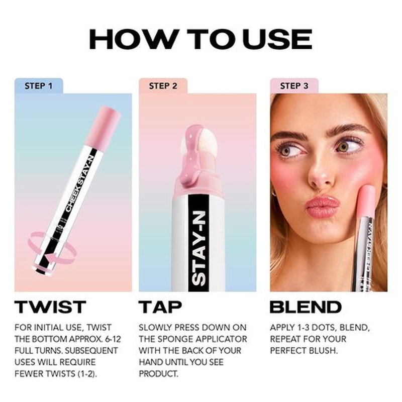 Sacheu Cheek STAY-N Liquid Blush - High Pigment, Buildable Cream Blush for Radiant Cheeks | Long-Lasting & Cruelty-Free (I'm Cute)