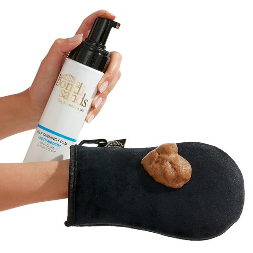 Bondi Sands Self Tanning Foam - Light/Medium Sunless Tan + Reusable Application Mitt | Flawless Finish